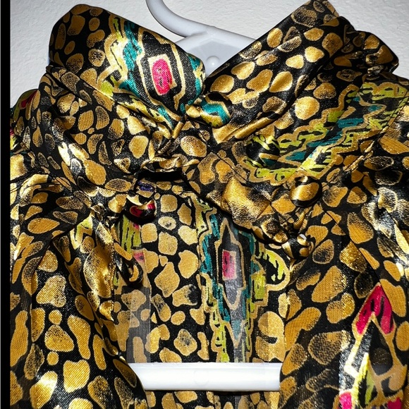 Vintage Nicole Blakes Petites Gold Turtle Neck Blouse - Picture 12 of 16